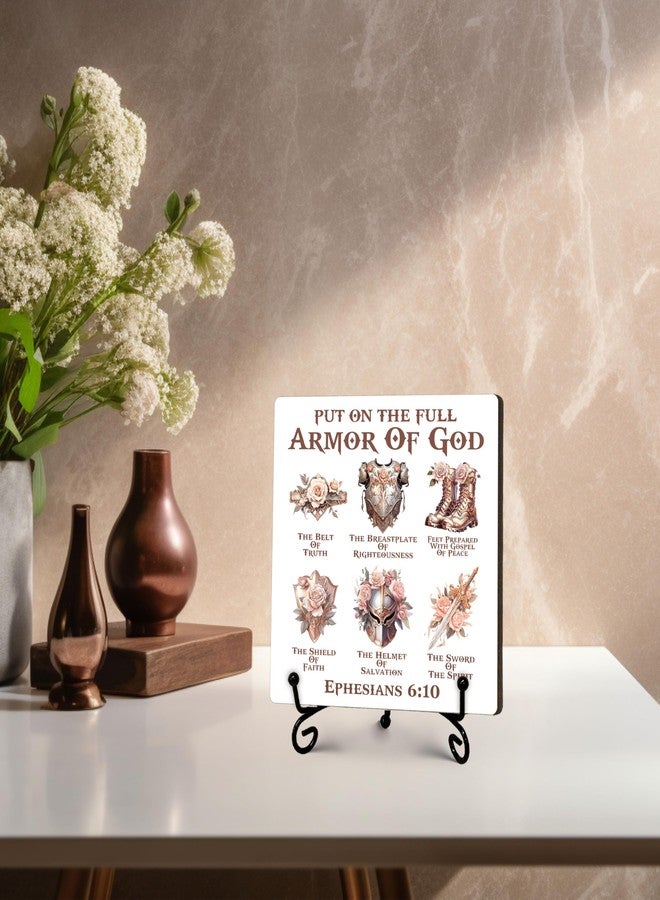 ukebobo Armor of God Sign, Rustic Christian Decor, Farmhouse Home Office Decor, Inspirational Christian Gifts for Women Men, Vintage Decoration for Living Room Bedroom Bathroom, 5" x 5"-271 - Image 4